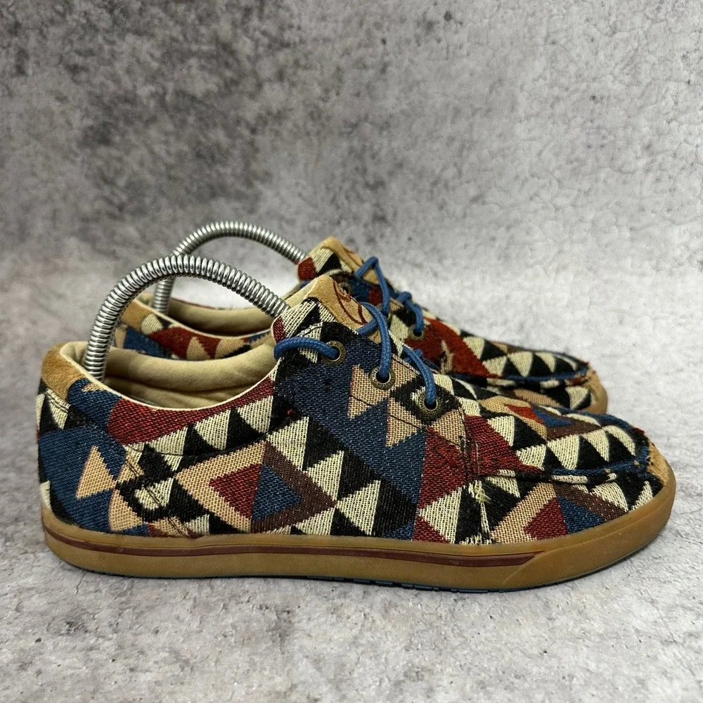 Twisted X Hooey Loper Shoes Mens 8 Multicolor Aztec Canvas WHYC001 Sneaker
